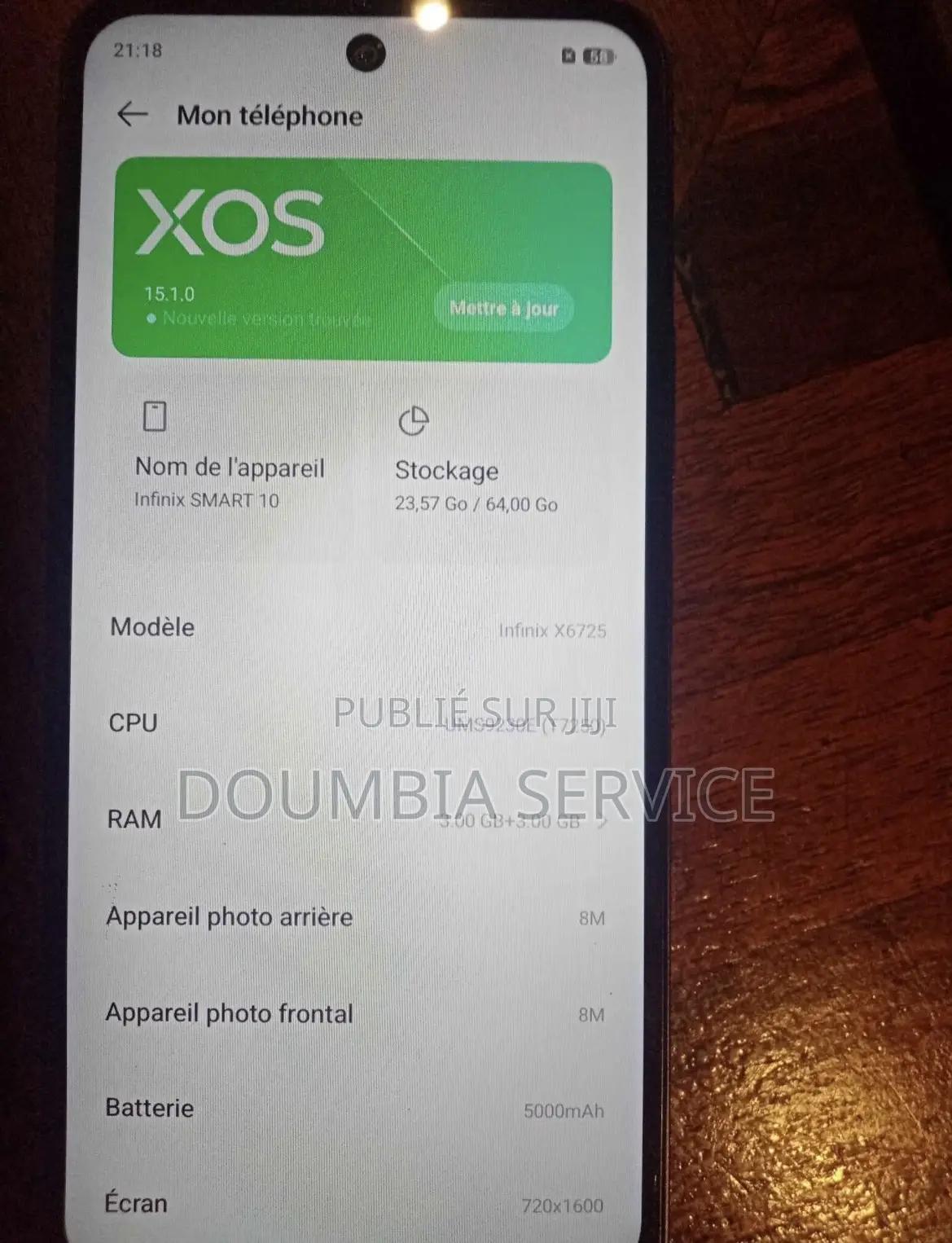 Infinix Smart 10 128 GB Noir