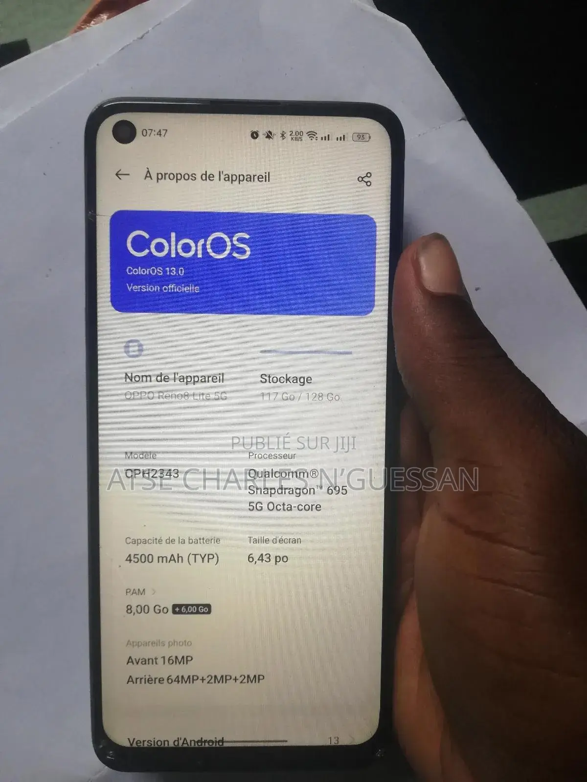 Oppo Reno8 5G 128 GB Noir