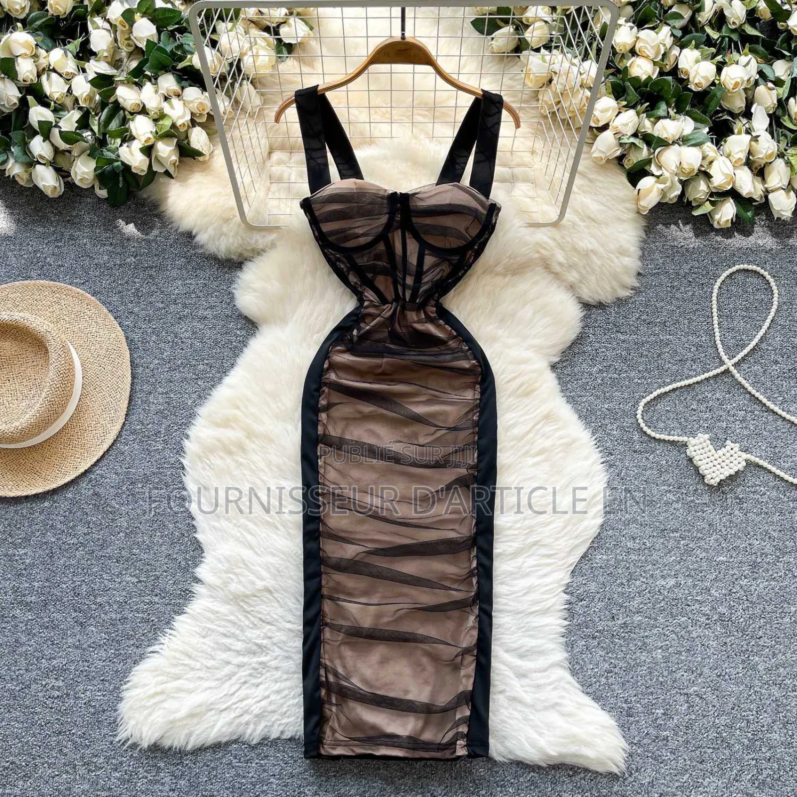 Robe Bustier Dos Nu en Résille