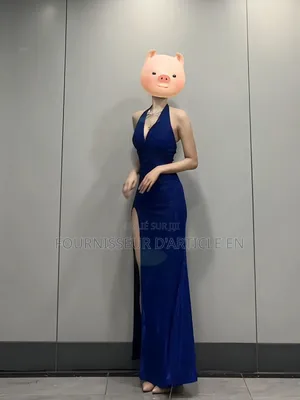 Robe Fendue Haute À Col Halter Scintillante