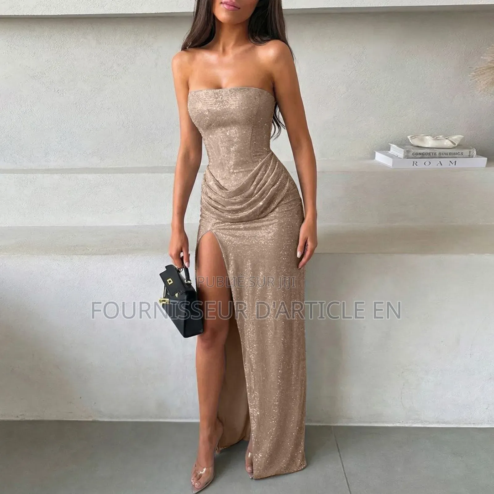Robe Fendue À La Taille Cintrée Pour Femme