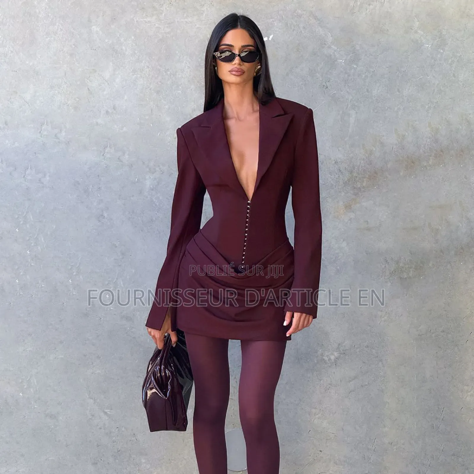 Robe Bordeaux À Manches Longues