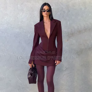 Robe Bordeaux À Manches Longues