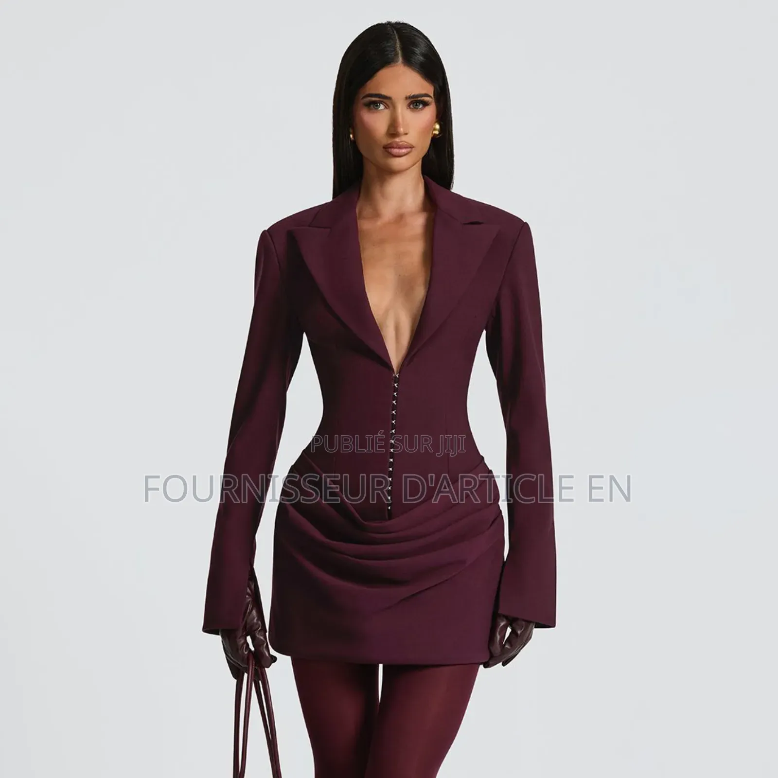 Robe Bordeaux À Manches Longues