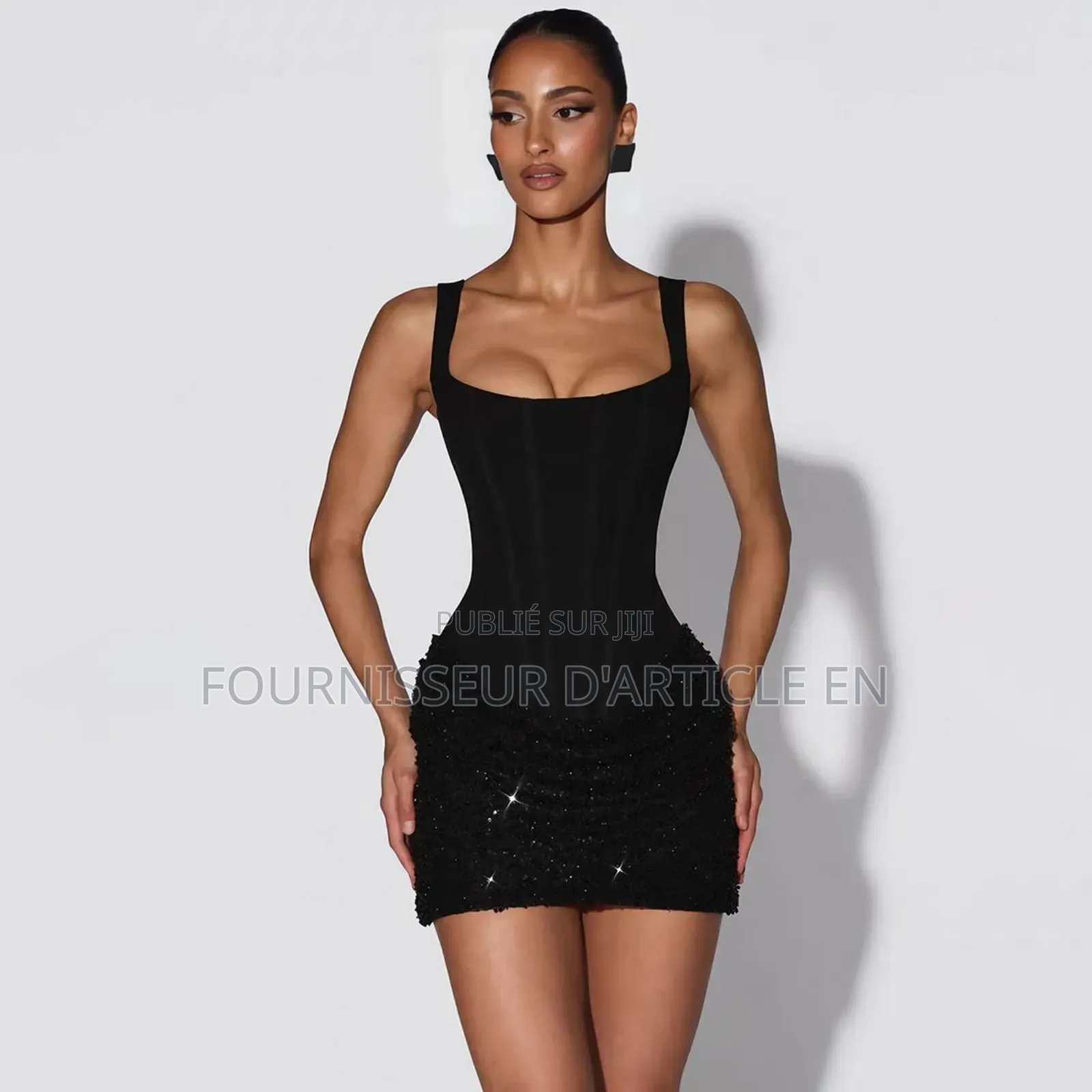 Robe Dos Nu À Sequins Bordeaux
