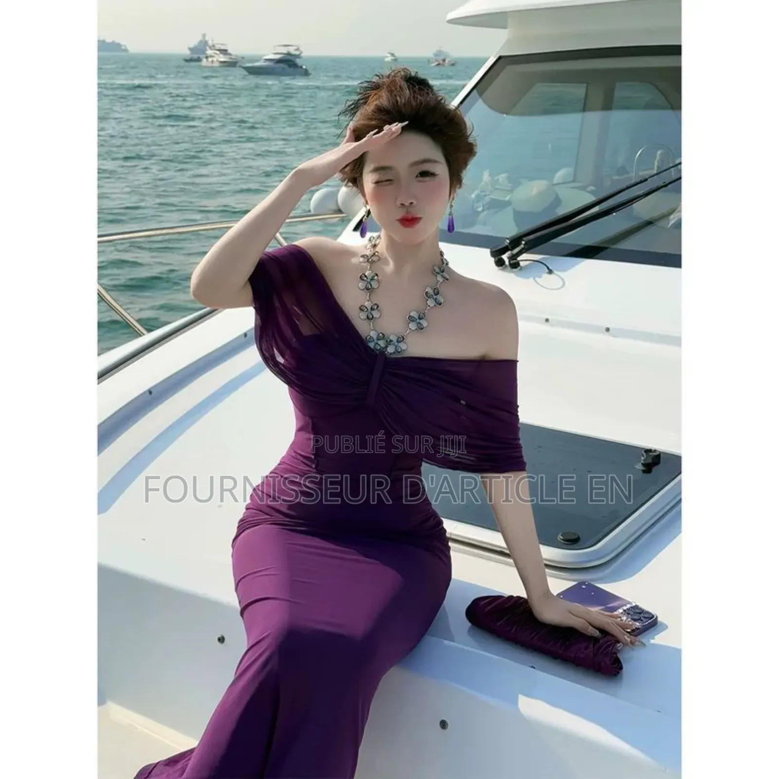 Robe Élégante Unie, Coupe Moulante