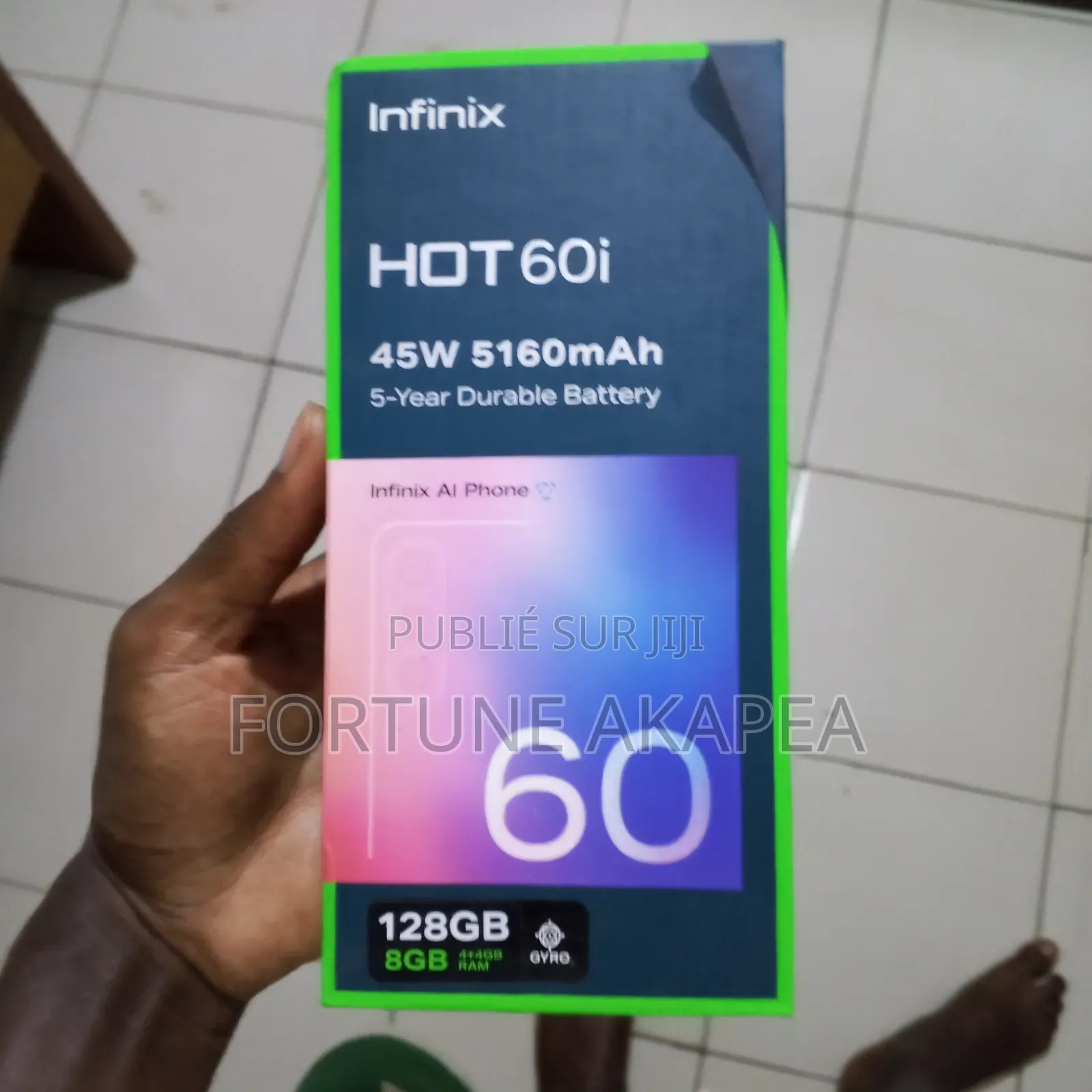 Nouveau Infinix Hot 60i 128 GB Noir