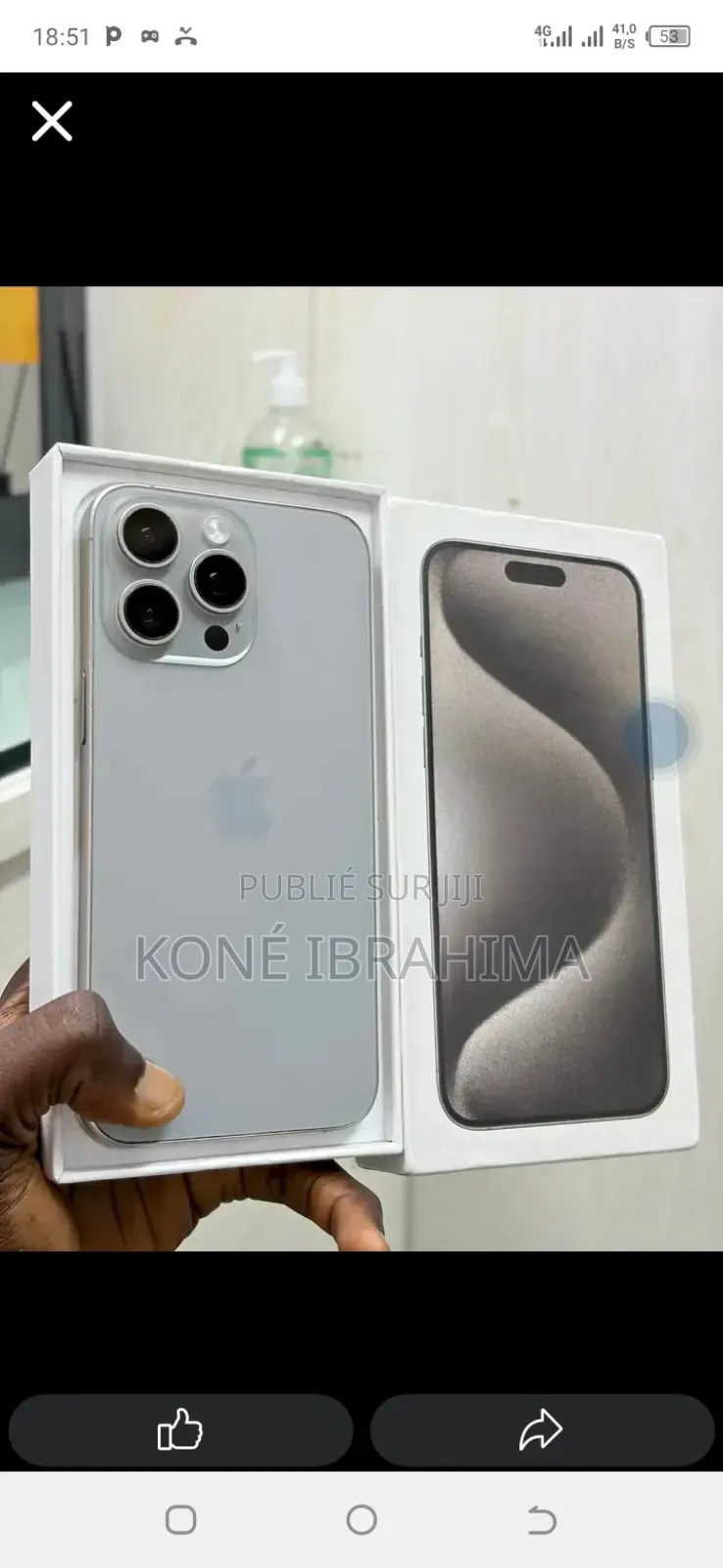 Nouveau Apple iPhone 15 Pro Max 512 GB Blanc