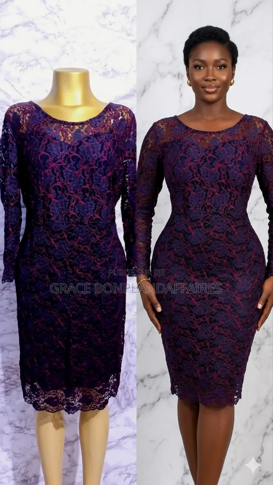 Robe en Dentelle Élégante Pour Femme. Solde : 1500fcfa