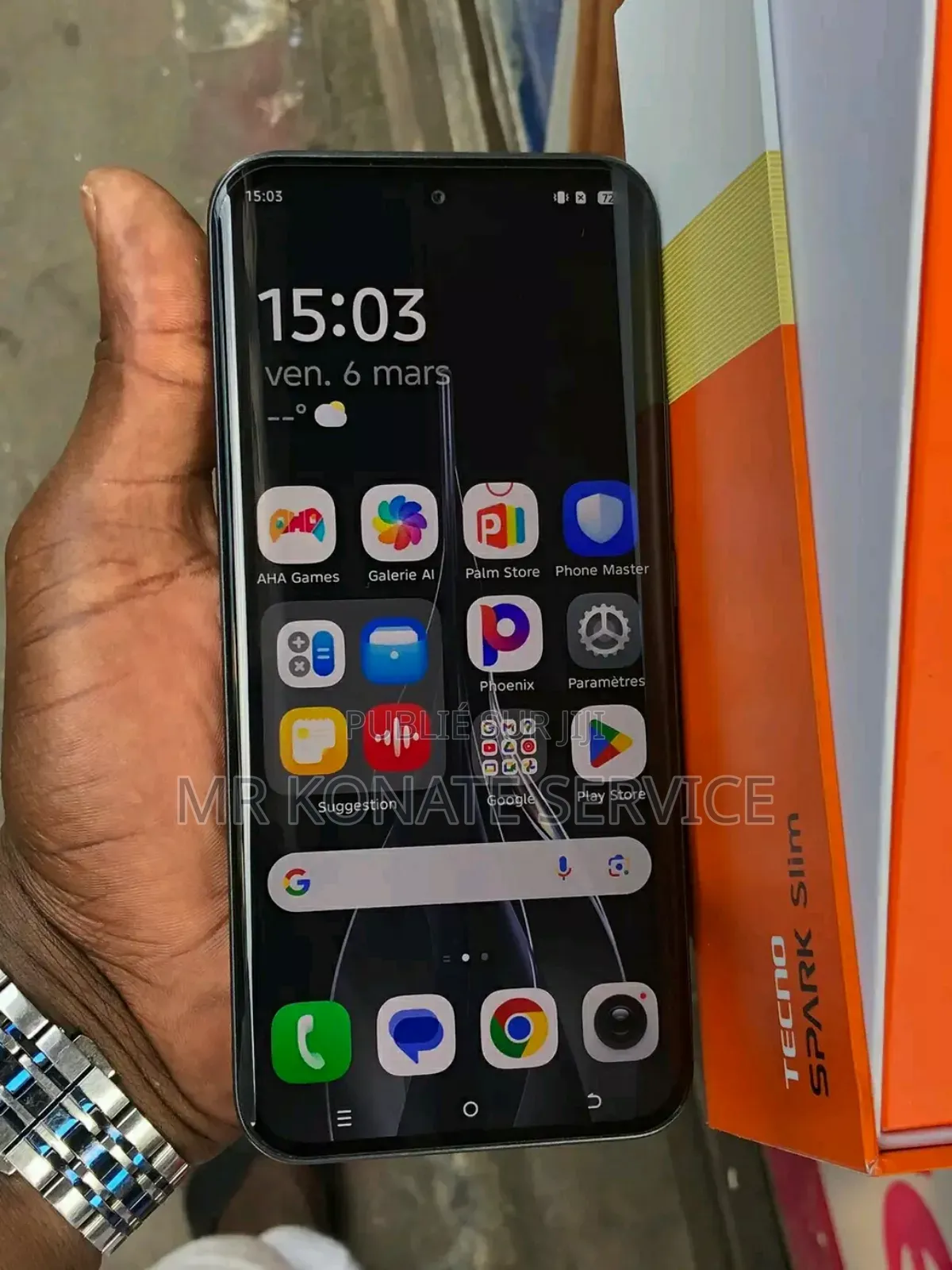 Nouveau Tecno Spark Slim 256 GB Noir