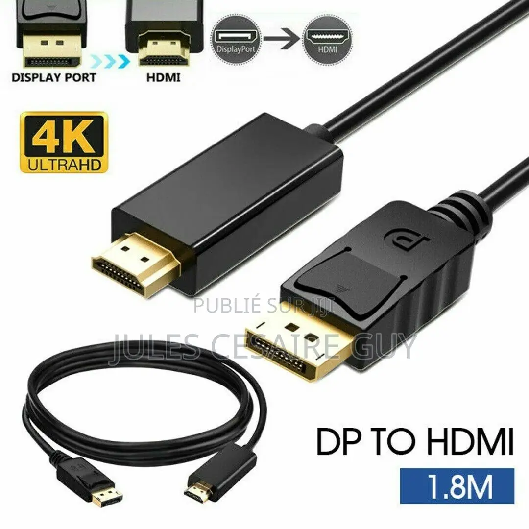 Câble Displayport Mâle Vers Hdmi Mâle 1,8m