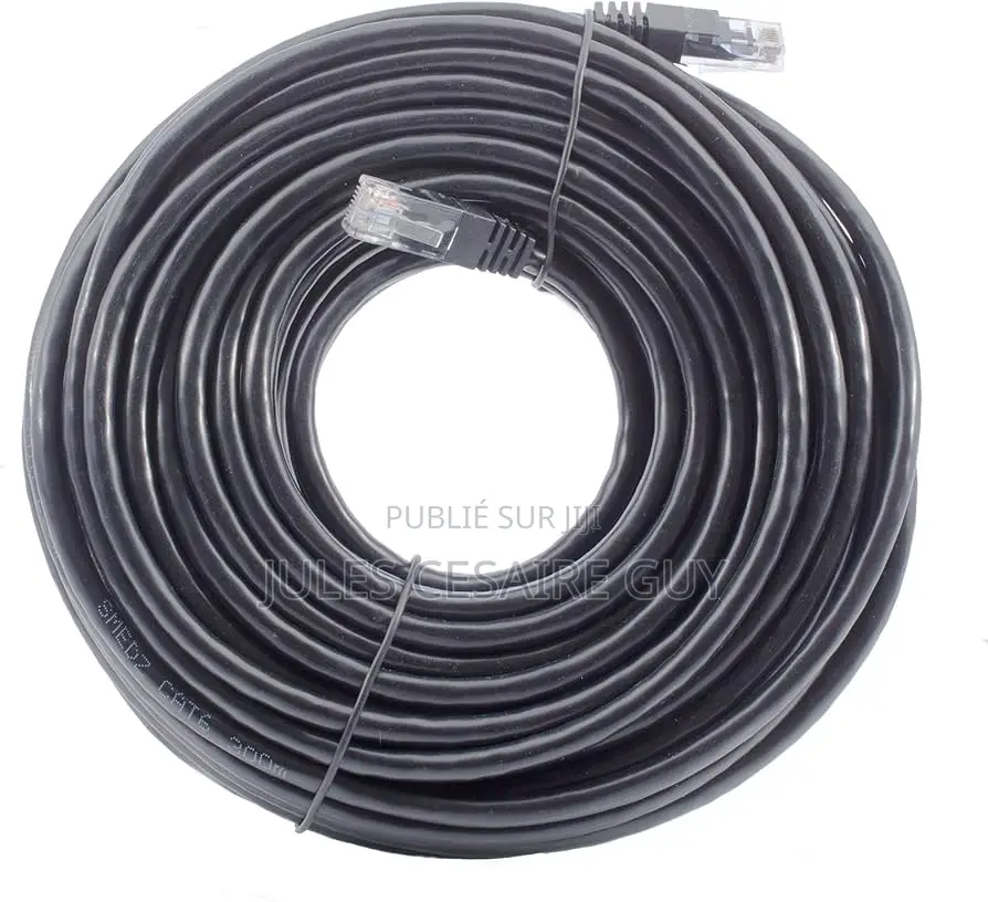 Cable Reseau Ethernet Rj45 100m Cat 6a Noir