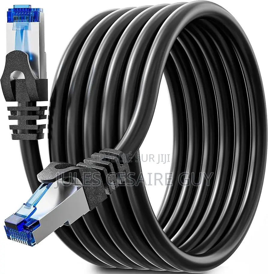 Cable Reseau Ethernet Rj45 100m Cat 6a Noir