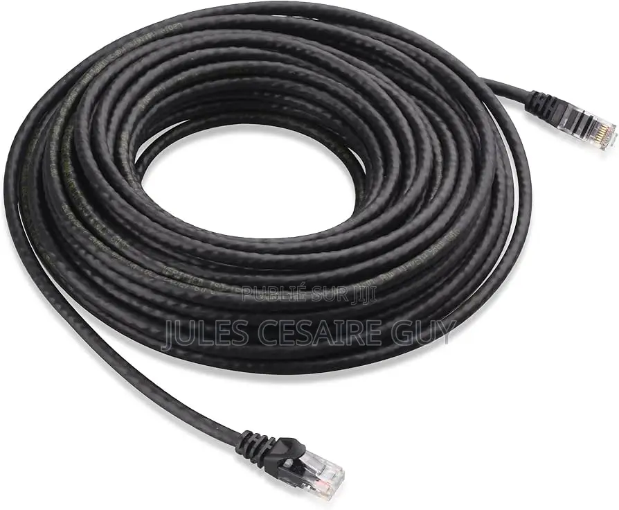 Cable Reseau Ethernet Rj45 100m Cat 6a Noir