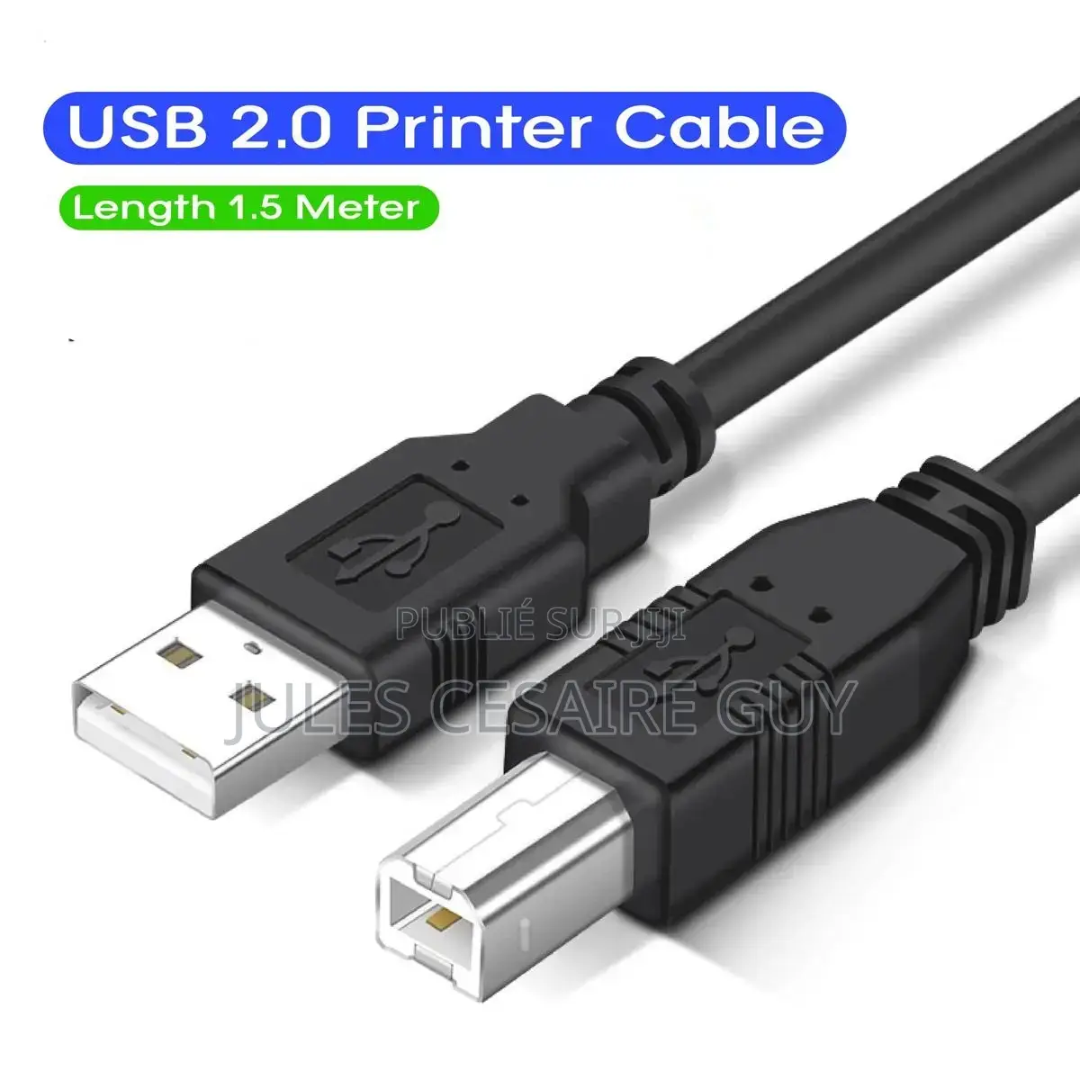 Cable Imprimante Usb 2.0 Vers Usb (1.5 Mètre)