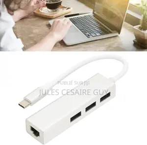 Usb 3.1 Type C Vers Rj45 Ethernet Avec 3 Ports Usb Hub