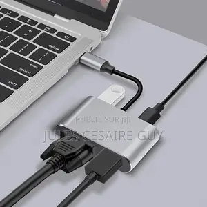 Adaptateur Multiport Usb-C Vers Vga Et Hdmi, 4 en 1 Usb Type-C