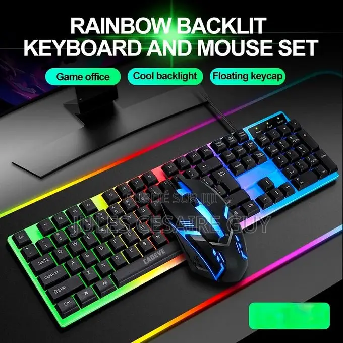 Clavier Et Souris Gaming Jeu - Combo Gamer - RGB Ensemble Rétroéclairé