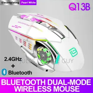 Souris Gaming Silencieuse Rechargeable Double Usb 2,4 GHZ Bluetooth