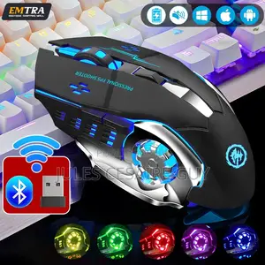Souris Gaming Silencieuse Rechargeable Double Usb 2,4 GHZ Bluetooth