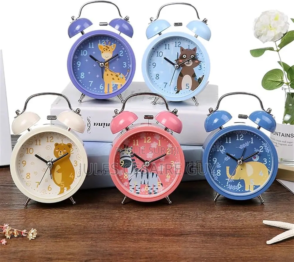 Réveil De Chevet en Métal Avec Clochette Et Veilleuse