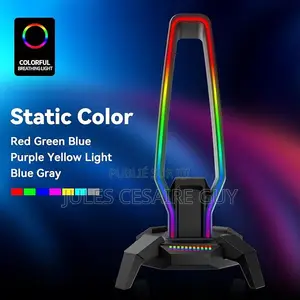 Support De Casque RGB Et Hub Usb