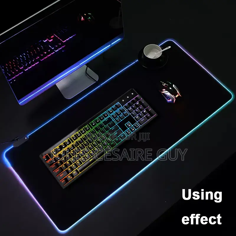 Tapis De Souris Gaming Rvb, Antidérapant Et Étanche Noir (80 X 30 Cm)