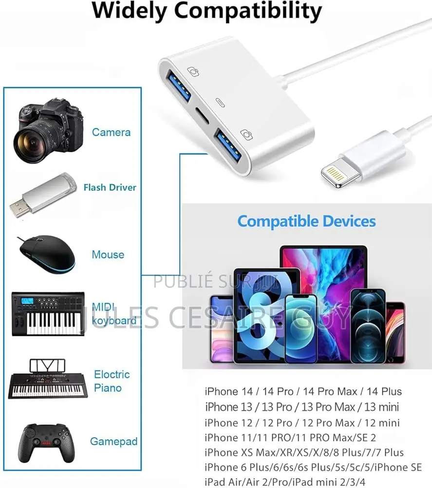 Adaptateur Lightning Vers Usb 3.0