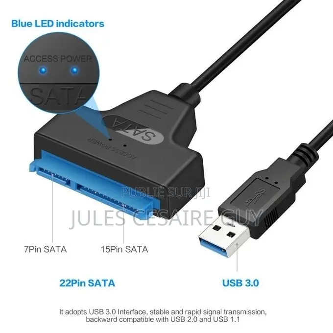 Adaptateur Usb 3.0 Vers Disques Durs SSD Sata 2,5"