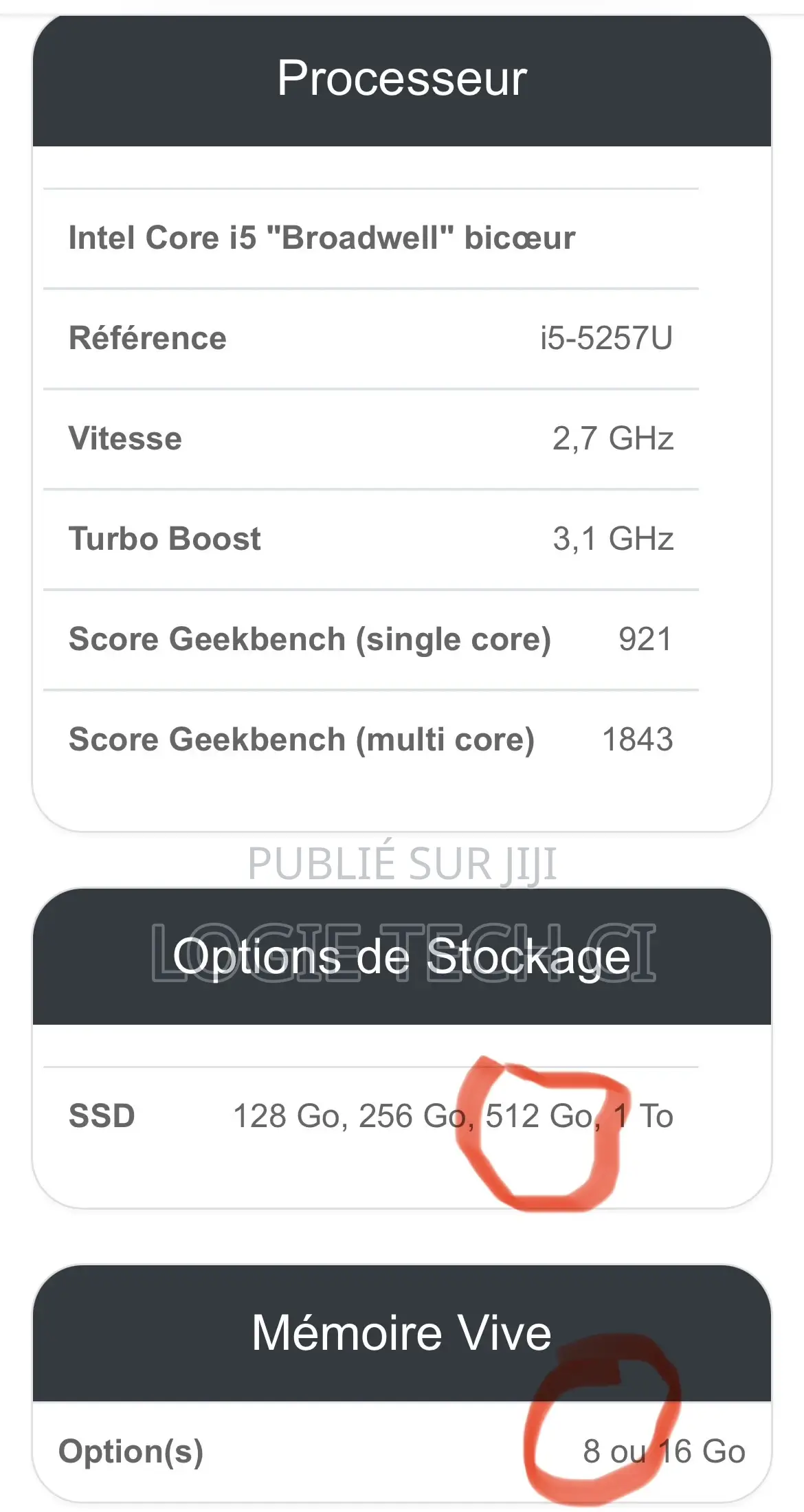 Ordinateur portable Apple MacBook 2015 8GB Intel Core i5 SSD 512GB