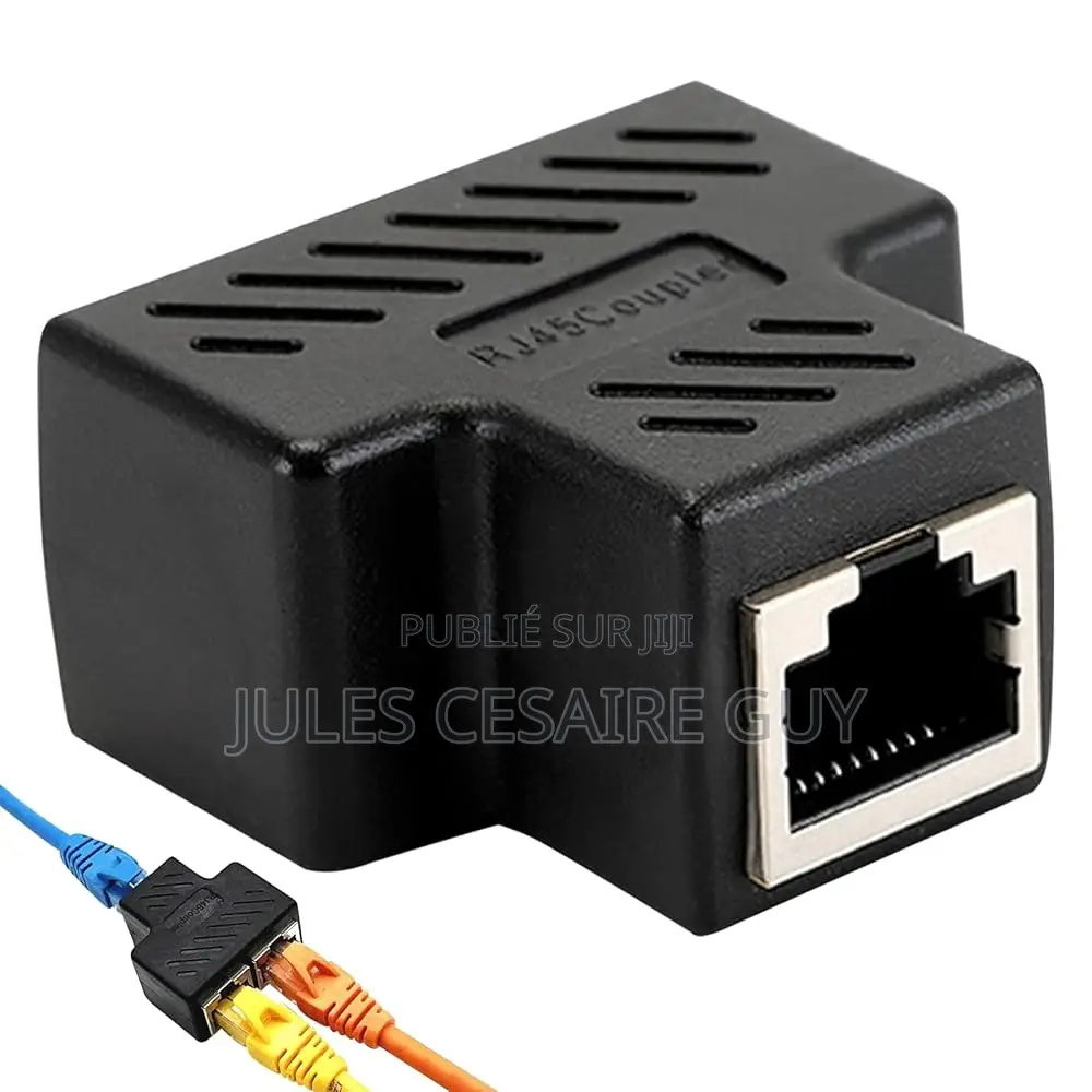 Adaptateur Répartiteur Ethernet Rj45 1x2 - Noir