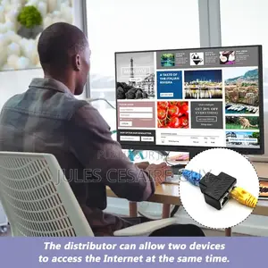 Adaptateur Répartiteur Ethernet Rj45 1x2 - Noir