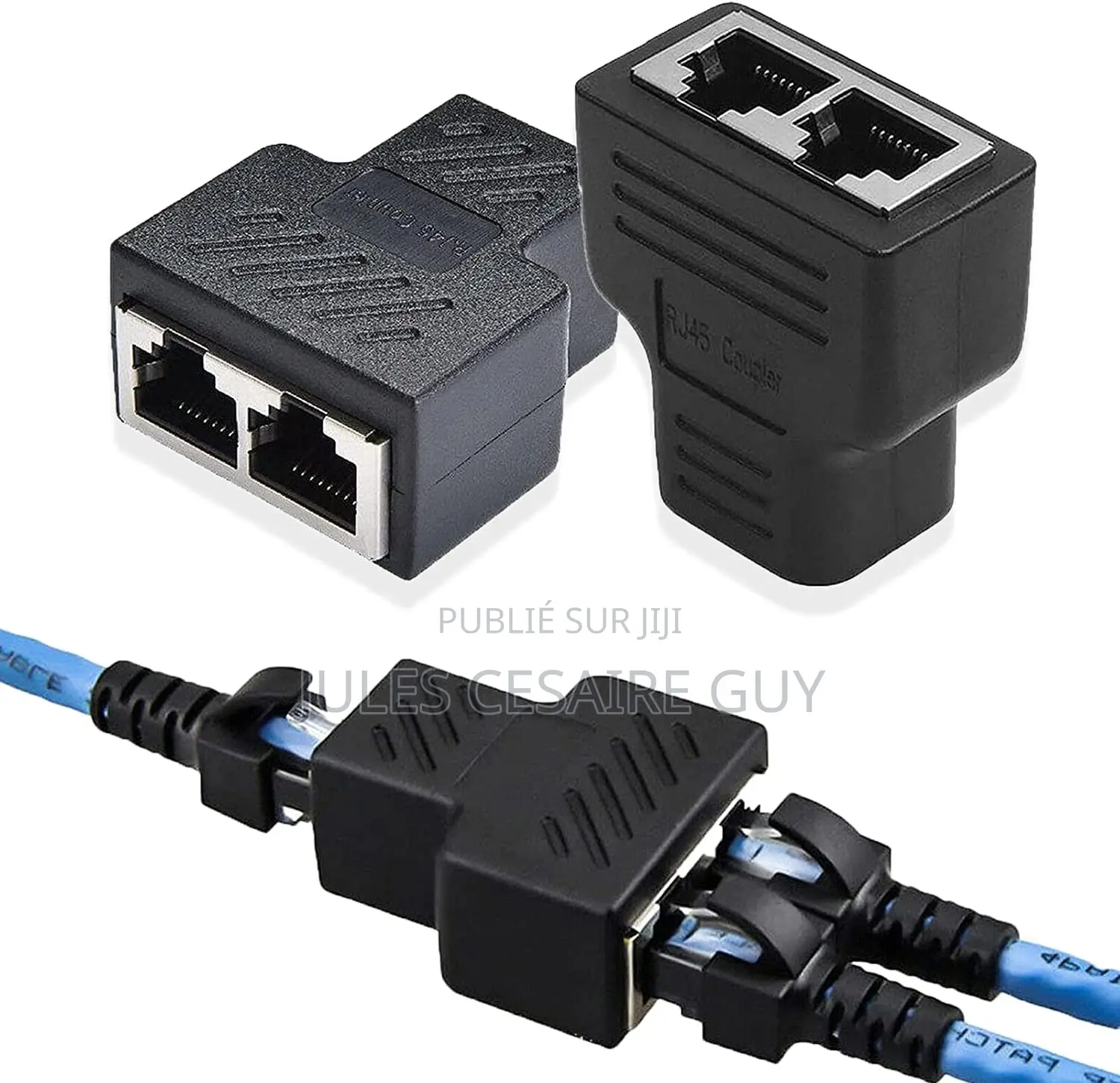 Adaptateur Répartiteur Ethernet Rj45 1x2 - Noir