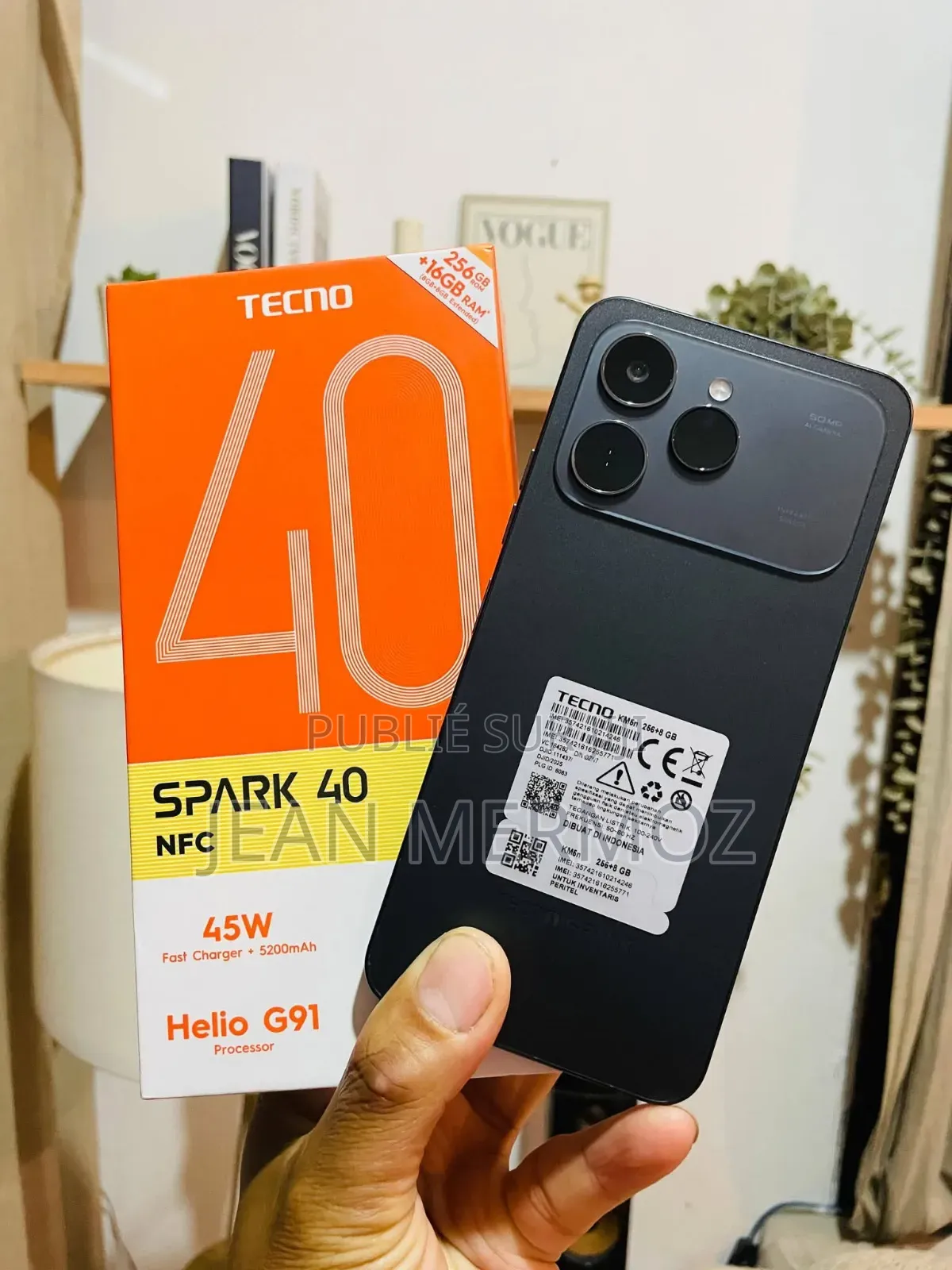Nouveau Tecno Spark 40 256 GB Noir
