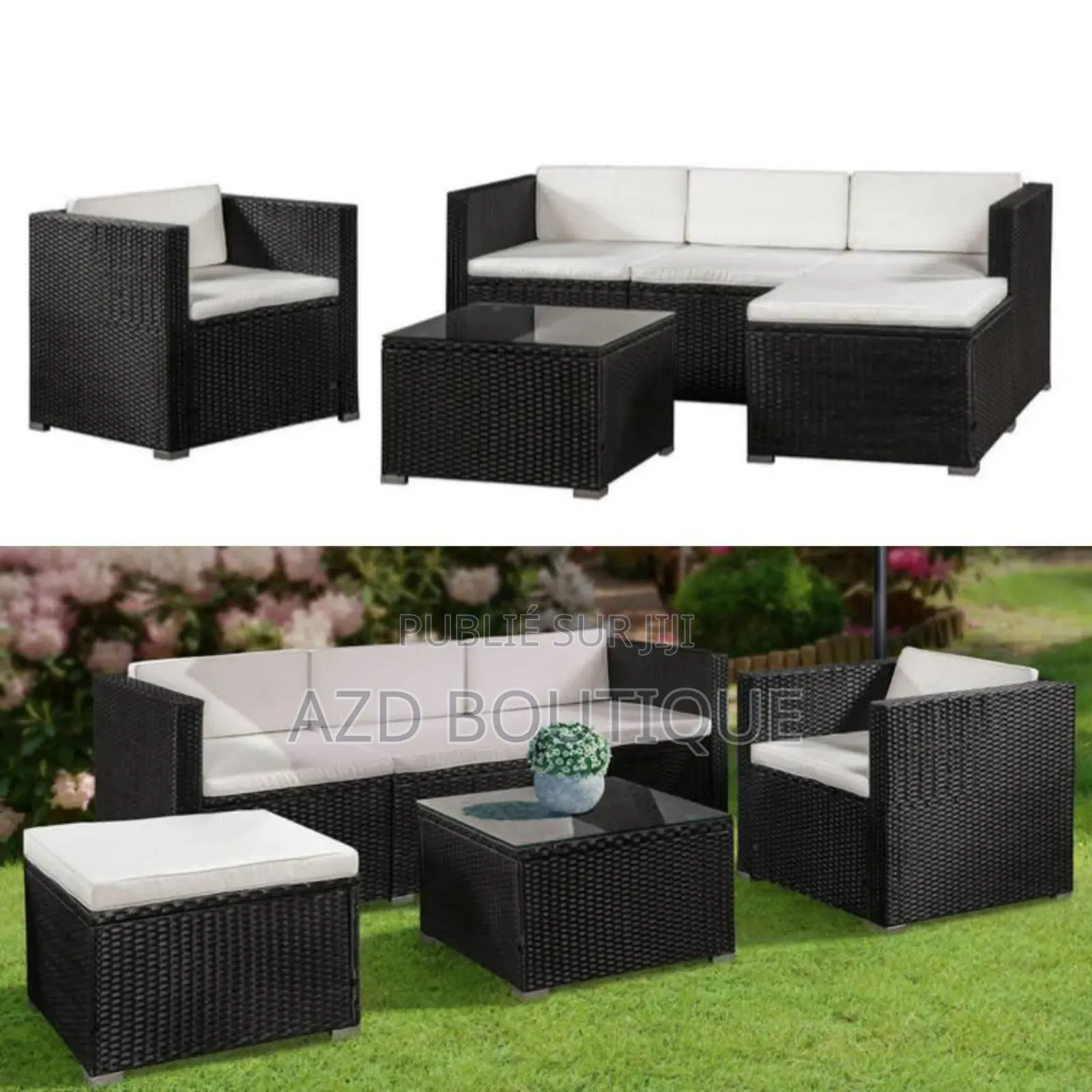 Salon De Jardin Complet en Resine Tressée