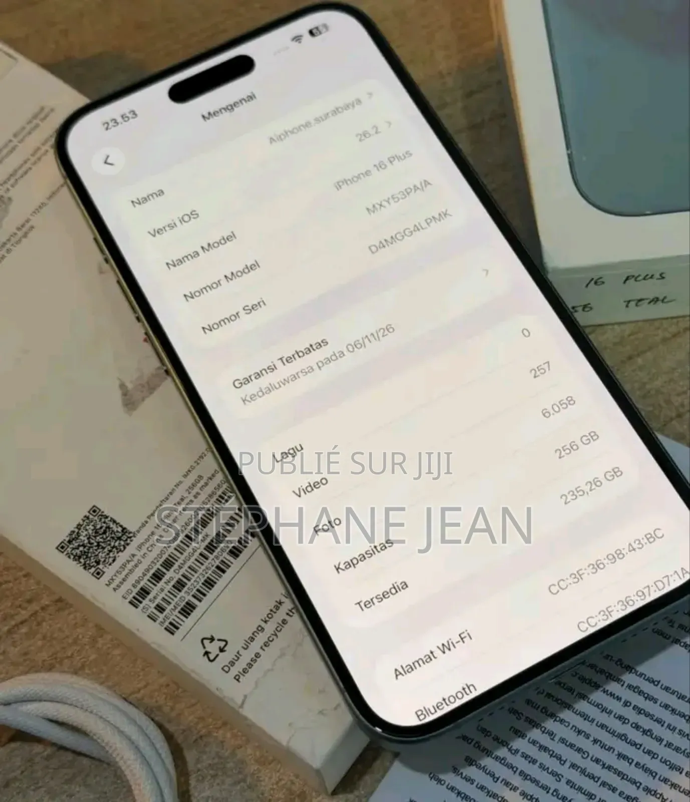 Nouveau Apple iPhone 16 Plus 256 GB Vert