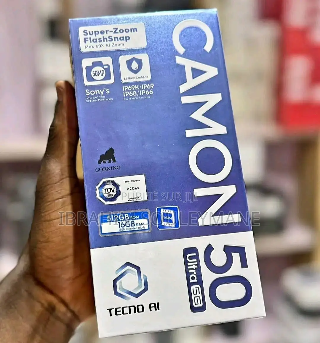 Nouveau Tecno Camon 50 256 GB Noir