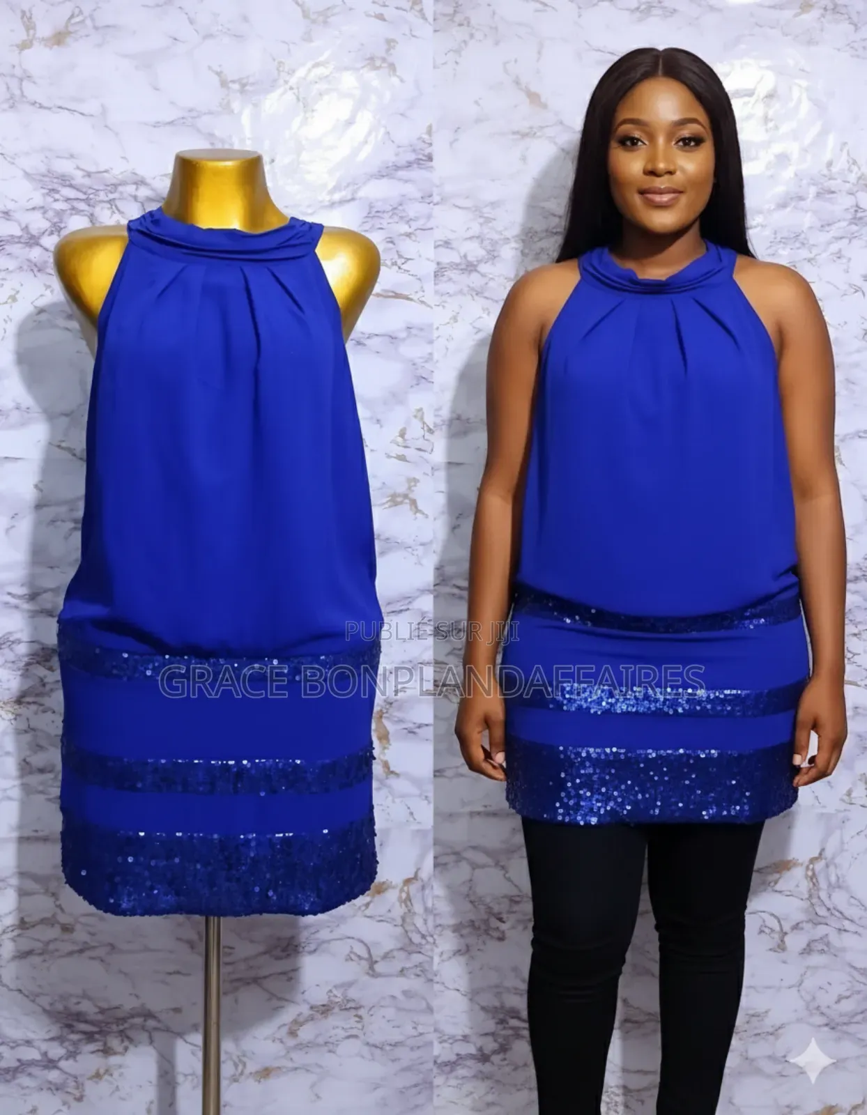 Robe Bleu Élégante À Paillettes. Solde : 1500fcfa