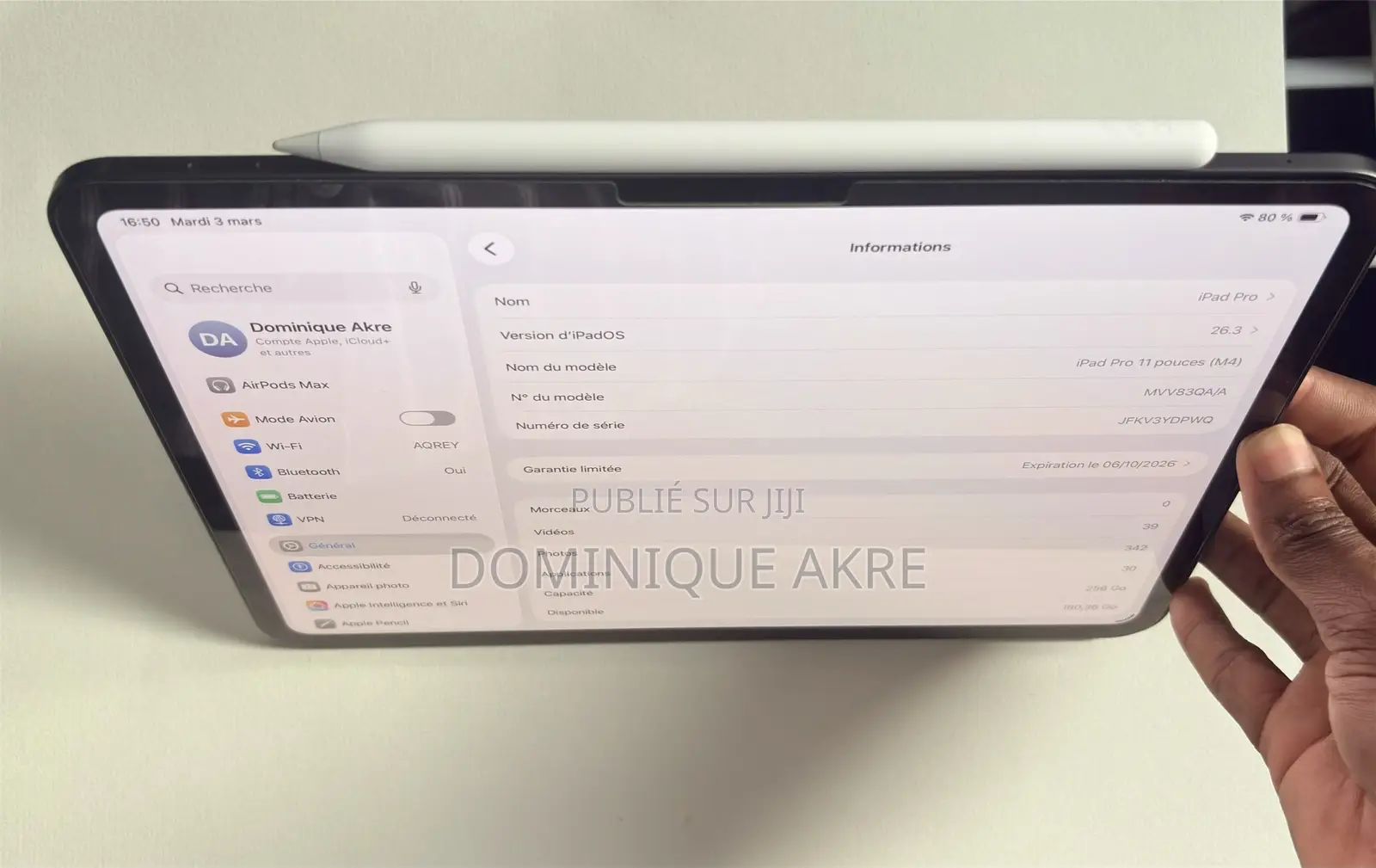 Nouveau Apple iPad Pro 256 GB Noir