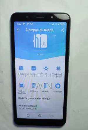 Nouveau Tecno Pop 6 Go 4G 32 GB Bleu
