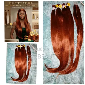 Tissage Humain Avec Closure L28 Avec Closure Couleur Roux