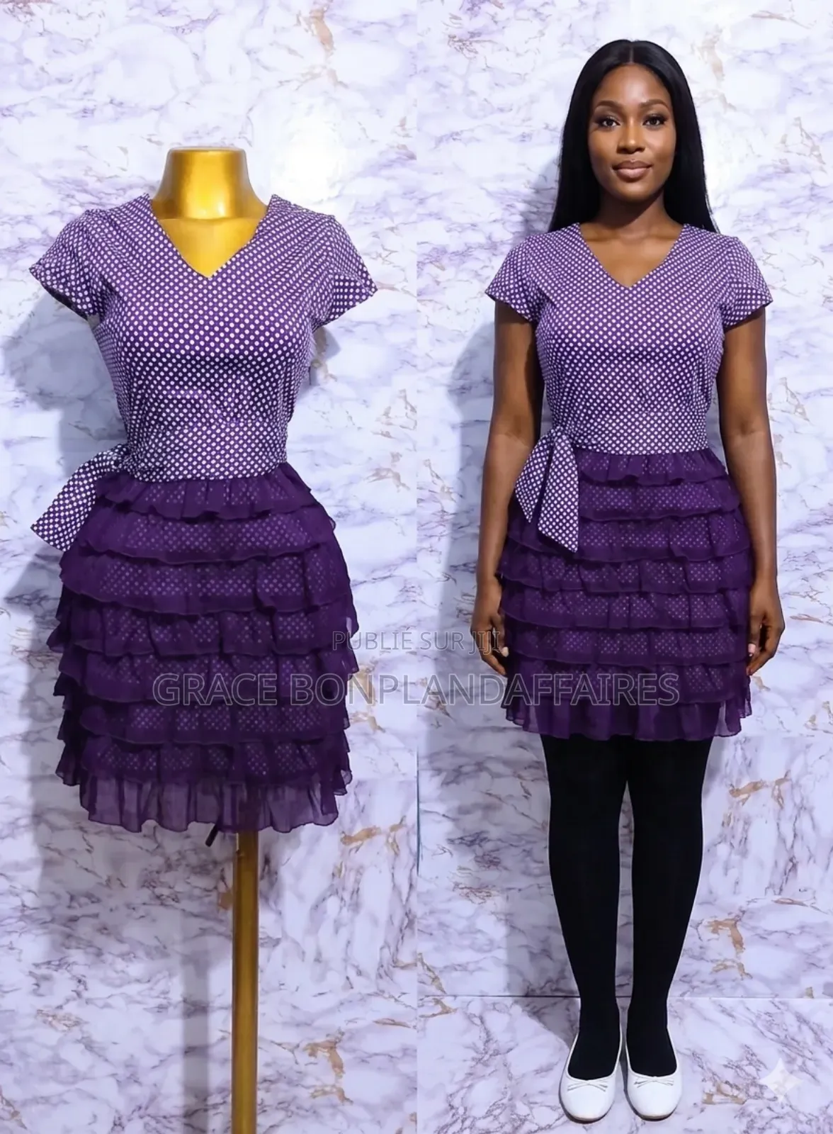 Robe Violette en Dentelle Pour Femme. Solde : 1500fcfa