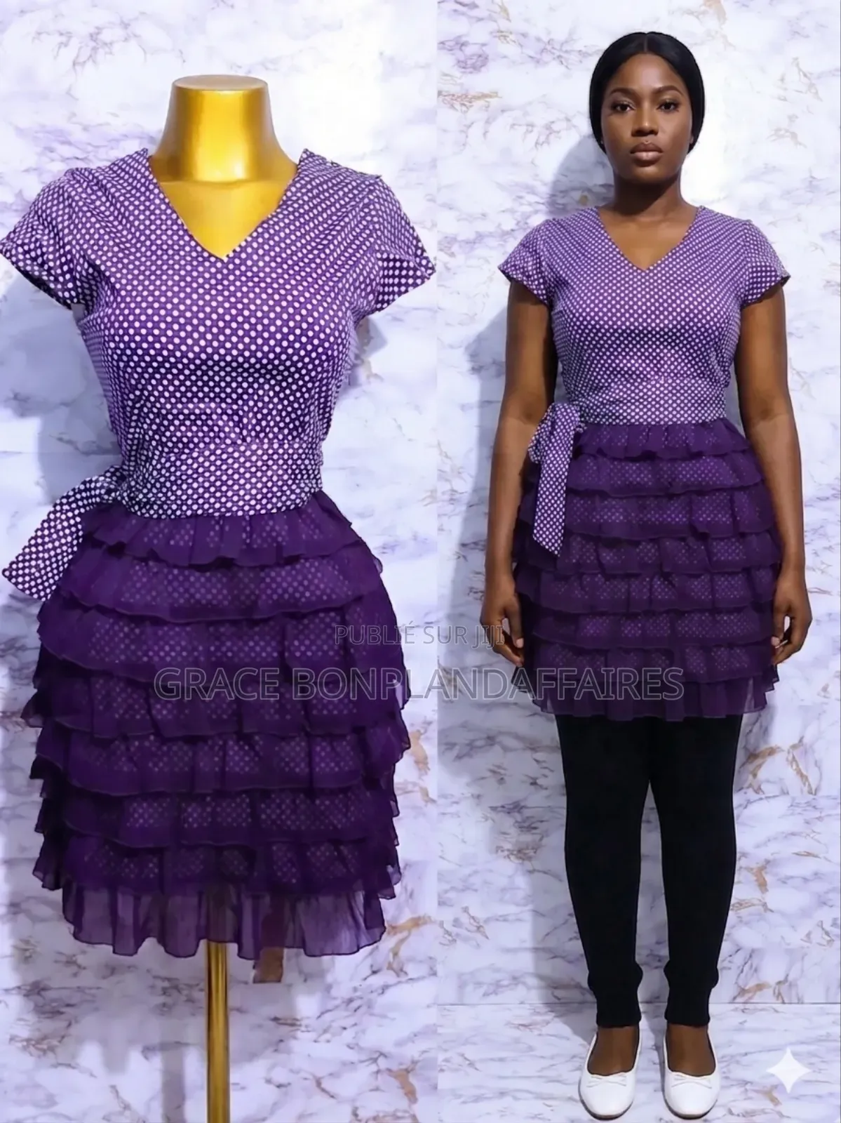 Robe Violette en Dentelle Pour Femme. Solde : 1500fcfa
