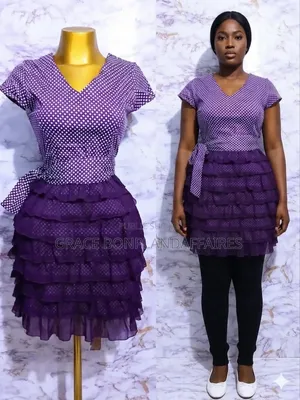Robe Violette en Dentelle Pour Femme. Solde : 1500fcfa