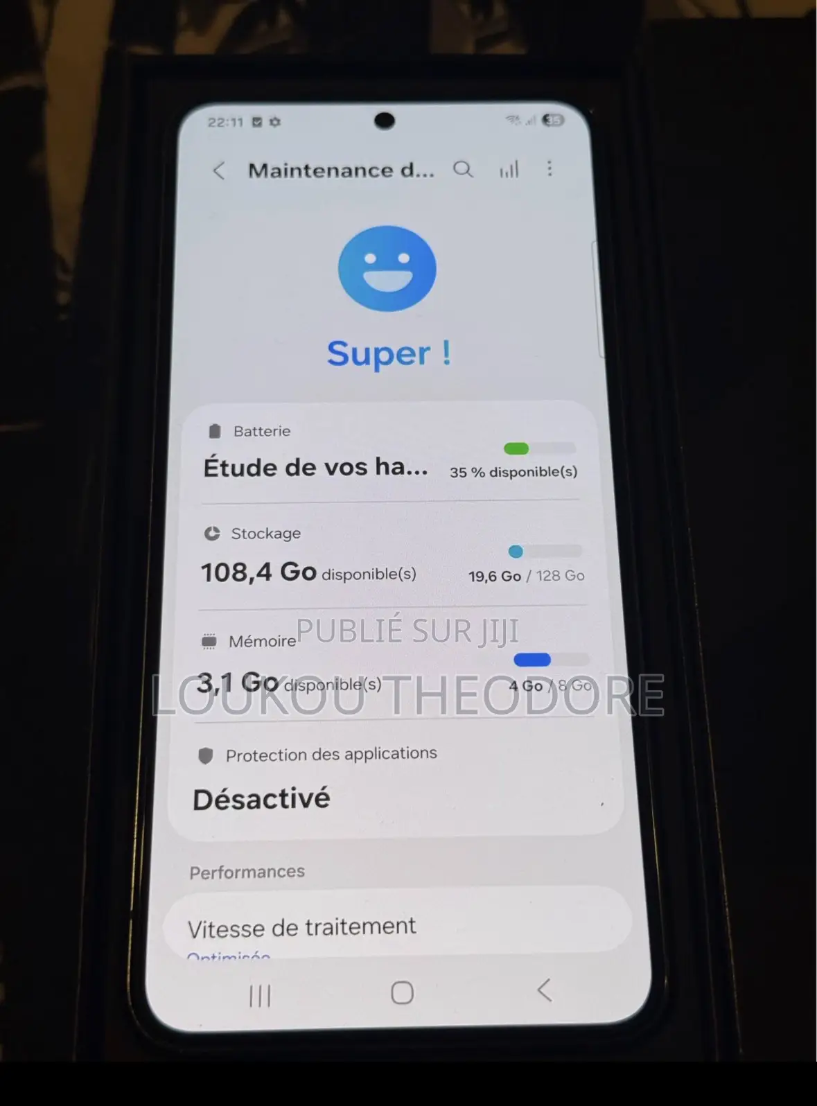 Nouveau Samsung Galaxy S22 5G 128 GB Noir