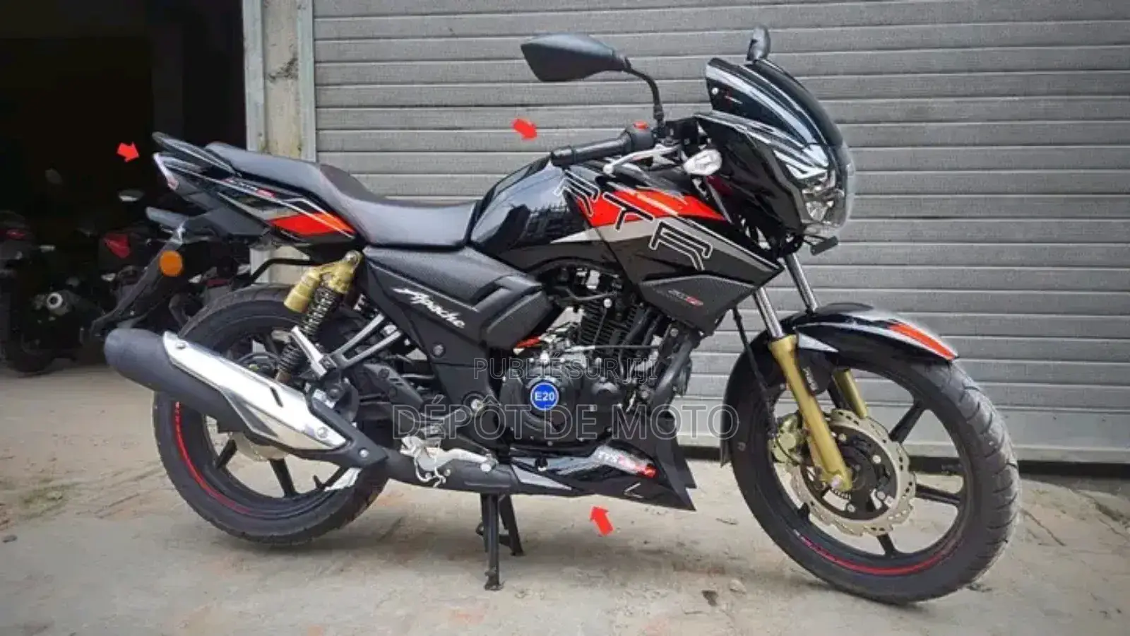 Nouveau TVS Apache 180 RTR 2025 Noir