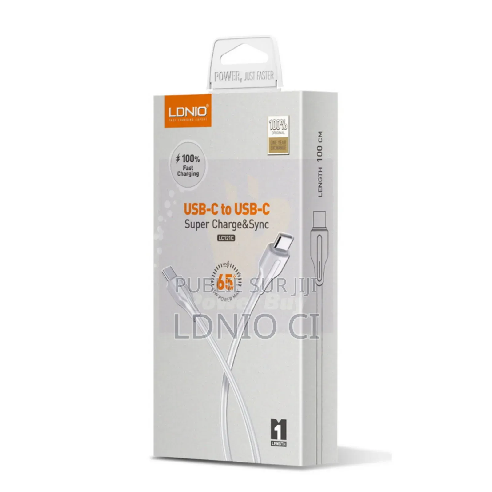 Câble De Charge Rapide Lc121-C : 1 M, 65 W Type-C Vers Type-C