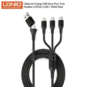 Câble De Charge Rapide Lc97uc, Câble À Charge Rapide 100 W 2 en 3