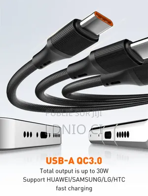 Câble De Charge Rapide Lc97uc, Câble À Charge Rapide 100 W 2 en 3