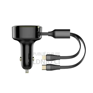 Chargeur De Voiture Ultra-rapide Filaire 30 W Type-c Ou Lightning C107